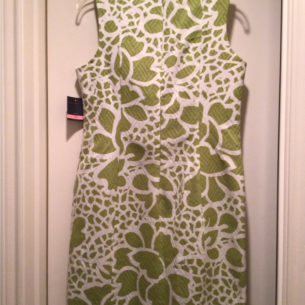 Green and White Sleeveless Dress